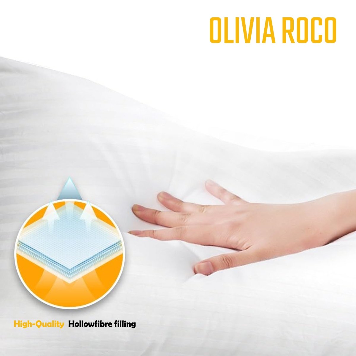 OLIVIA ROCCO 2 Pack Luxury Hotel Pillows Hypoallergenic Hollowfibre Soft Medium Support - Joe’s Haven