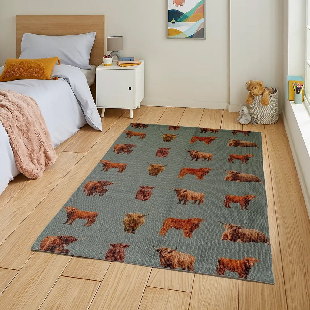 OLIVIA ROCCO Highland Cow Animal Print Non Slip Soft Durable Rug For Living Room Bedroom - Joe’s Haven