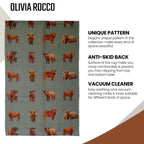 OLIVIA ROCCO Highland Cow Animal Print Non Slip Soft Durable Rug For Living Room Bedroom - Joe’s Haven