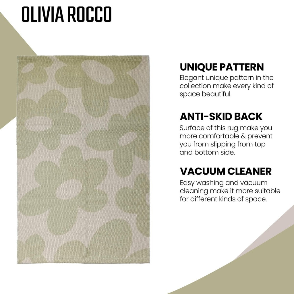 OLIVIA ROCCO Printed Rug Jardin Design Modern Non Slip Soft Durable Floor Rug For Living - Joe’s Haven