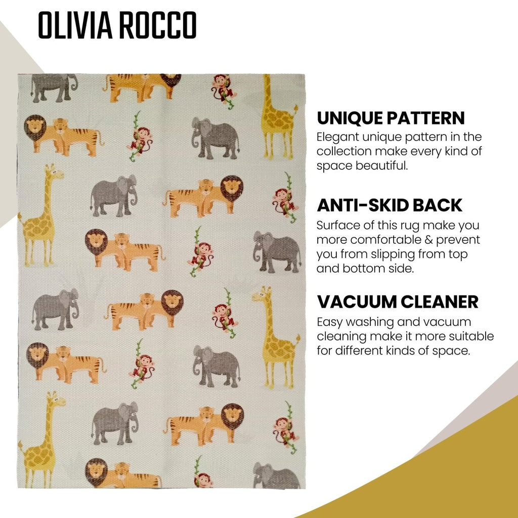 OLIVIA ROCCO Animal Print Rug Safari Non Slip Soft Durable Floor Rug for Living Room - Joe’s Haven