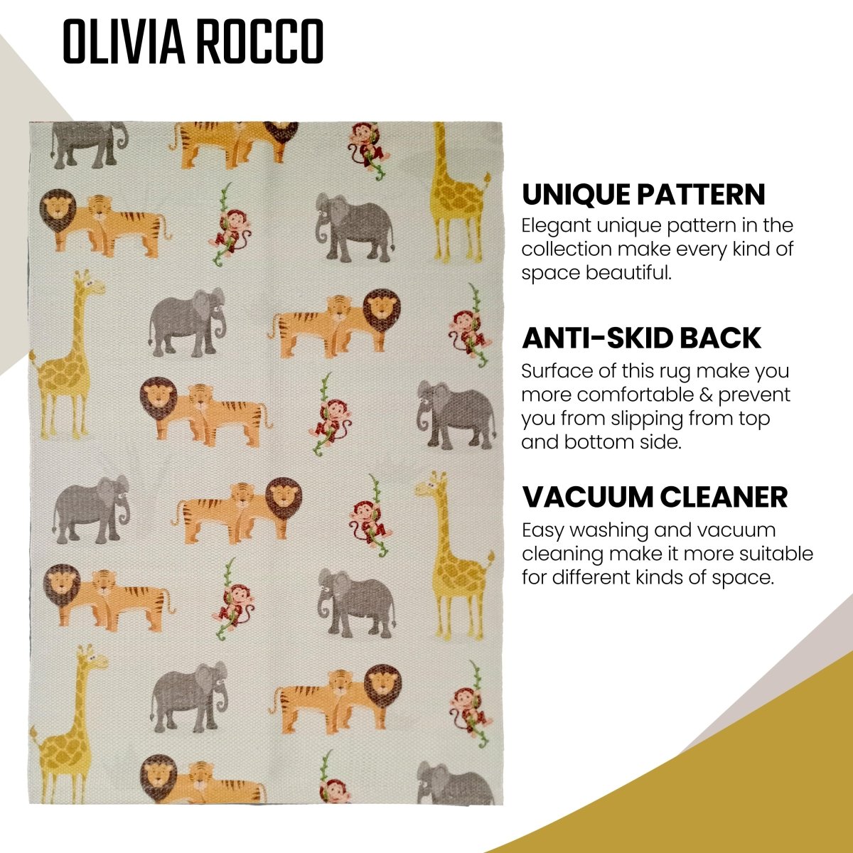 OLIVIA ROCCO Animal Print Rug Safari Non Slip Soft Durable Floor Rug for Living Room - Joe’s Haven