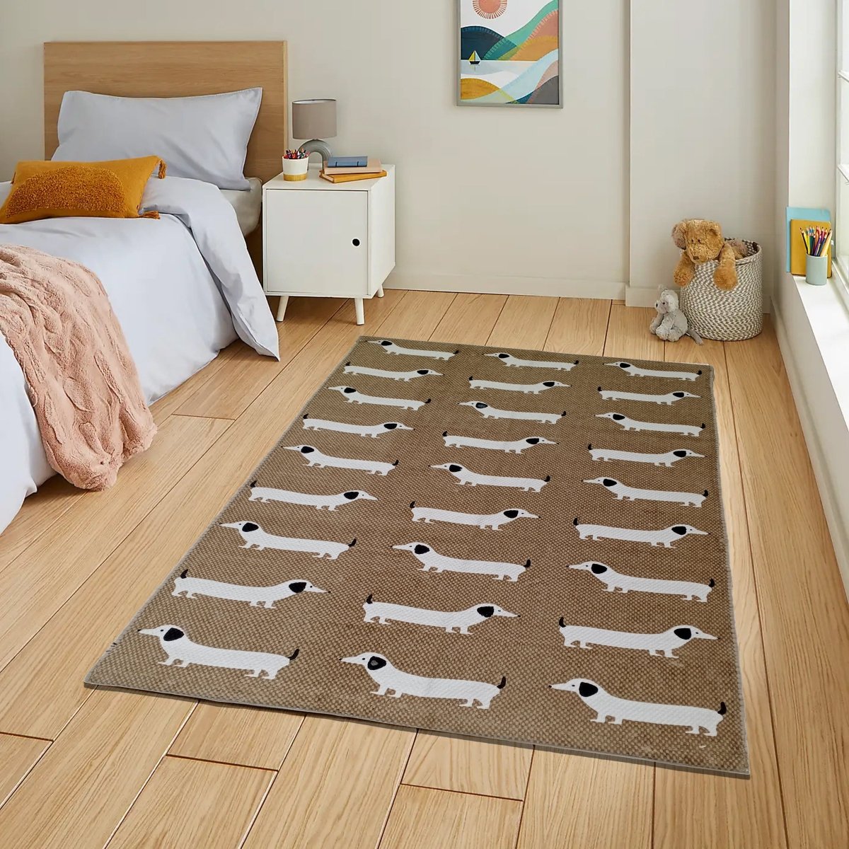 OLIVIA ROCCO Animal Print Sausage Dog Non - Slip Rug Eco - Friendly Durable Floor Rug - Joe’s Haven