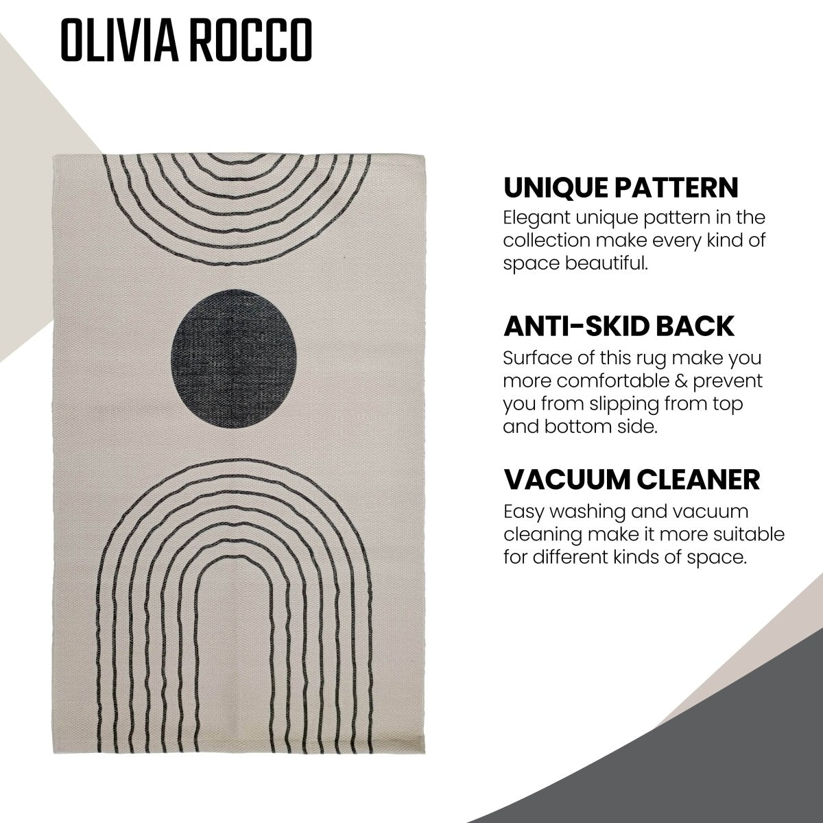 OLIVIA ROCCO Printed Rug Tuscany Design Non Slip Soft Durable Floor Rug For Living Room - Joe’s Haven
