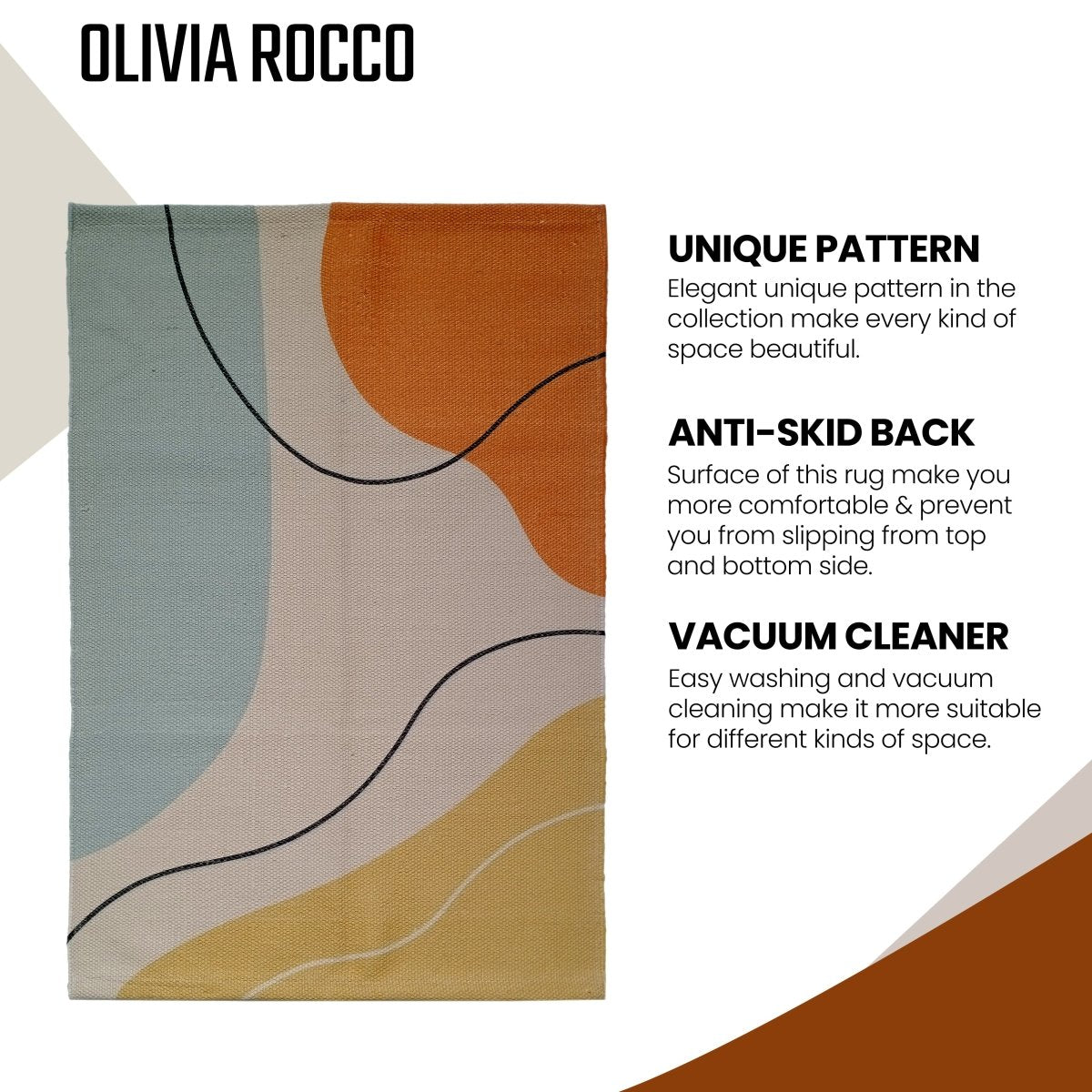 OLIVIA ROCCO Printed Rug Venus Design Modern Non Slip Soft Durable Floor Rug For Living - Joe’s Haven