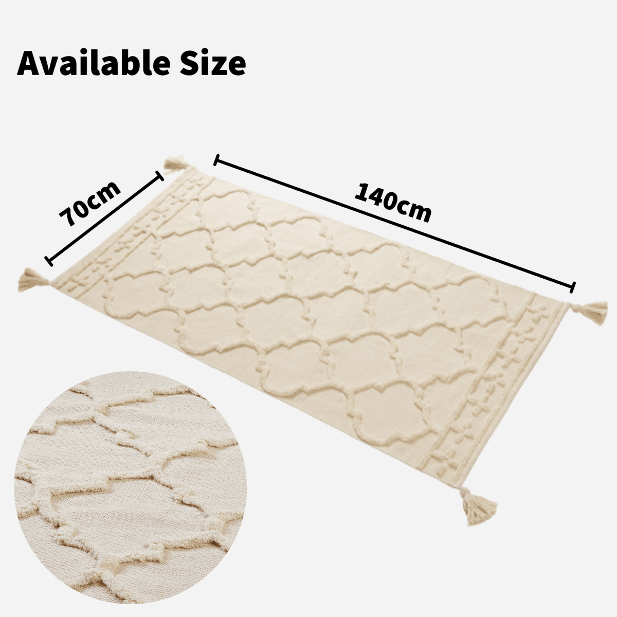 OLIVIA ROCCO Marrakesh Hand Woven Cotton Rug Eco Friendly Durable Carpet For Living Room - Joe’s Haven