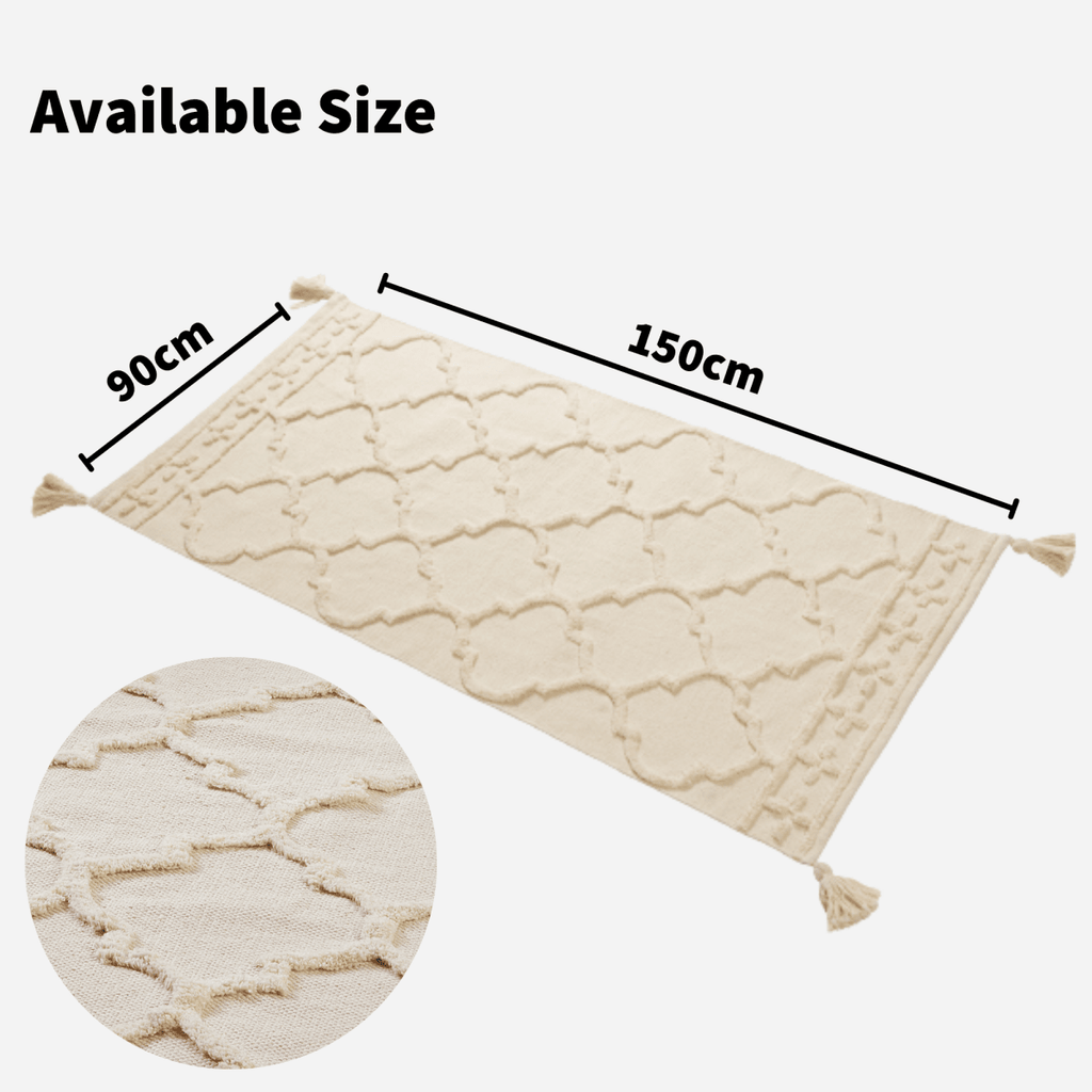 OLIVIA ROCCO Marrakesh Hand Woven Cotton Rug Eco Friendly Durable Carpet For Living Room - Joe’s Haven
