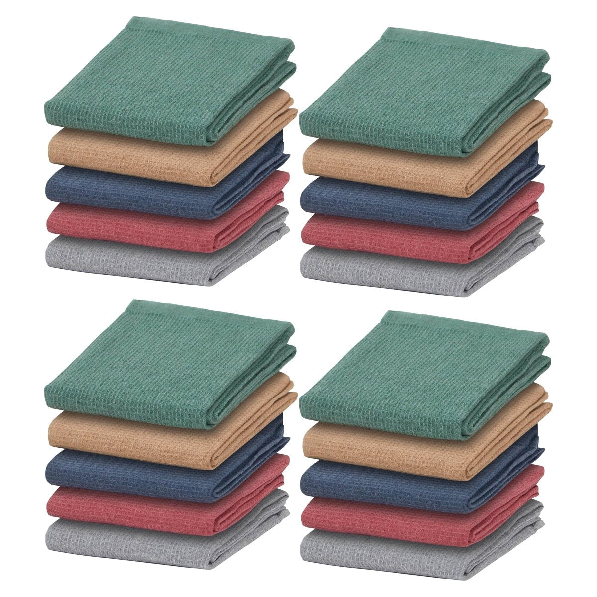 OLIVIA ROCCO 20 Pack Tea Towel Set Waffle Weave 100% Cotton Absorbent Durable Kitchen - Joe’s Haven