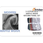 OLIVIA ROCCO 20 Pack Tea Towel Set Waffle Weave 100% Cotton Absorbent Durable Kitchen - Joe’s Haven