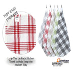 OLIVIA ROCCO Pack of 5 Houndstooth Cotton Tea Towels 45cm X 65cm Super Absorbent Quick - Joe’s Haven