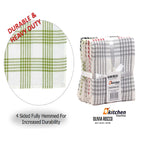 OLIVIA ROCCO Pack of 5 Houndstooth Cotton Tea Towels 45cm X 65cm Super Absorbent Quick - Joe’s Haven