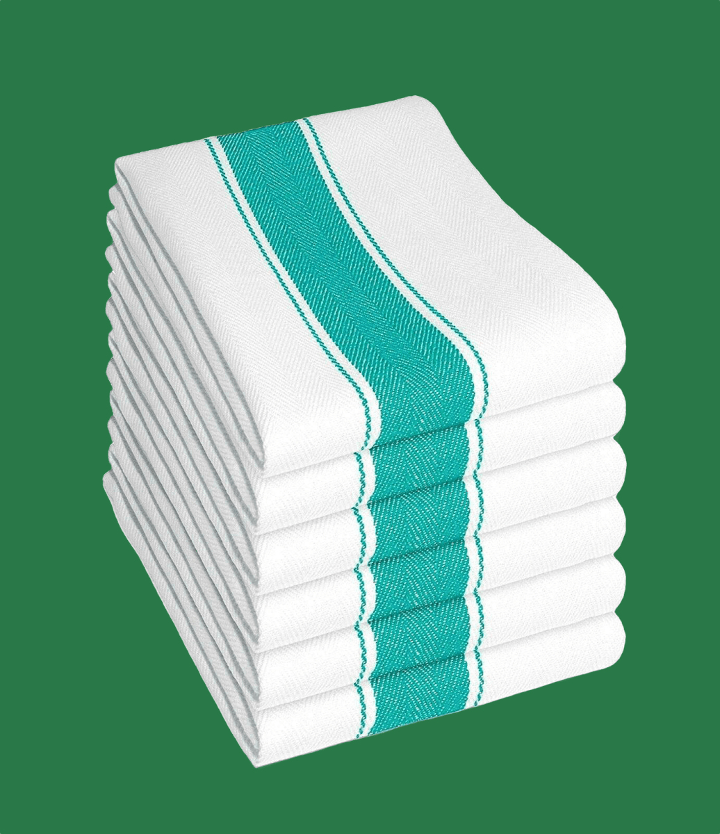 OLIVIA ROCCO Herringbone Tea Towels 100% Cotton Pack Of 6 50 By 75 Cm High Absorbency - Joe’s Haven