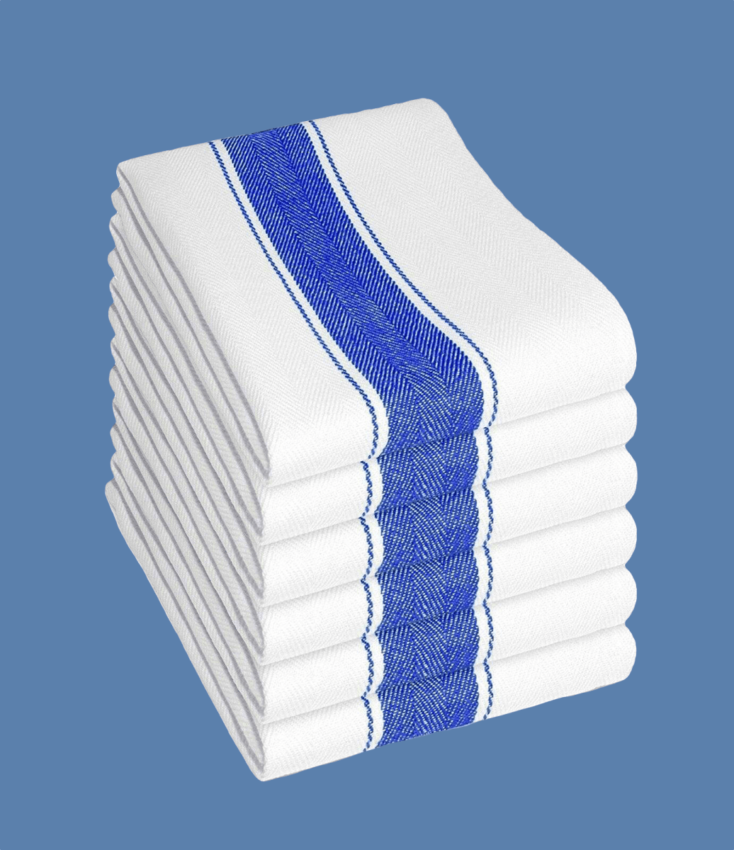 OLIVIA ROCCO Herringbone Tea Towels 100% Cotton Pack Of 6 50 By 75 Cm High Absorbency - Joe’s Haven