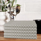 OLIVIA ROCCO Pack Of 5 Large 100% Cotton Tea Towels Quick Dry Check Pattern Dish Cloths - Joe’s Haven