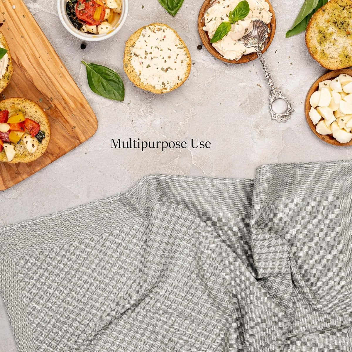 OLIVIA ROCCO Pack Of 5 Large 100% Cotton Tea Towels Quick Dry Check Pattern Dish Cloths - Joe’s Haven
