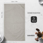 OLIVIA ROCCO Pack Of 5 Large 100% Cotton Tea Towels Quick Dry Check Pattern Dish Cloths - Joe’s Haven