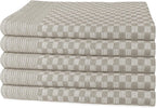 OLIVIA ROCCO Pack Of 5 Large 100% Cotton Tea Towels Quick Dry Check Pattern Dish Cloths - Joe’s Haven
