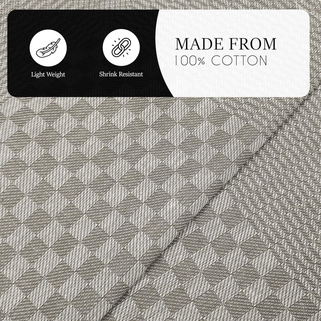 OLIVIA ROCCO Pack Of 5 Large 100% Cotton Tea Towels Quick Dry Check Pattern Dish Cloths - Joe’s Haven