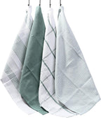 OLIVIA ROCCO Pack Of 4 Green Cotton Tea Towels 65x45 Cm High Absorbency Durable Super Soft Easy - Care Home Essential - Joe’s Haven