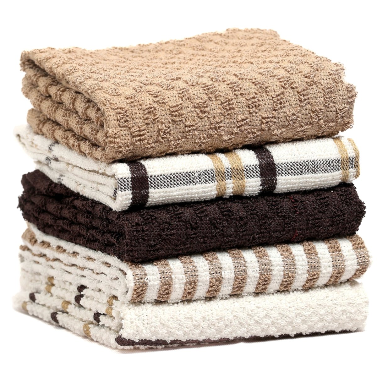 OLIVIA ROCCO 5 Pack Cotton Terry Kitchen Towels 45x65cm Super Absorbent Quick Drying - Joe’s Haven