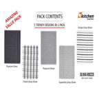 OLIVIA ROCCO 5 Pack Cotton Terry Kitchen Towels 45x65cm Super Absorbent Quick Drying - Joe’s Haven