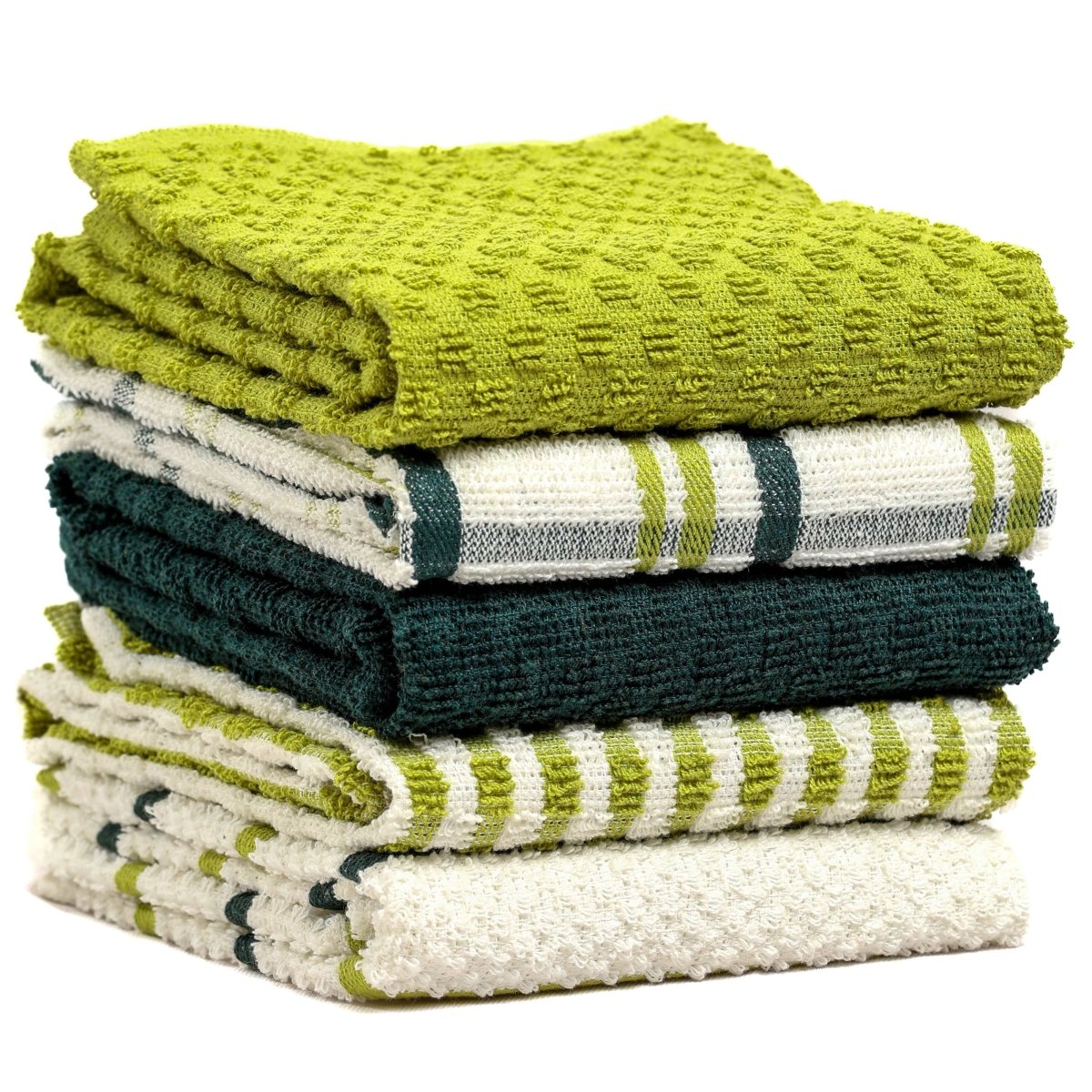 OLIVIA ROCCO 5 Pack Cotton Terry Kitchen Towels 45x65cm Super Absorbent Quick Drying - Joe’s Haven