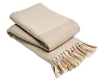 OLIVIA ROCCO Handwoven Large Check Pure Indian Cotton Throw Blanket With Tassels Eco - Joe’s Haven