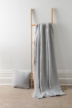 OLIVIA ROCCO Regal Handwoven Pure Cotton Throw Blanket Diamond Geometric Pattern - Joe’s Haven