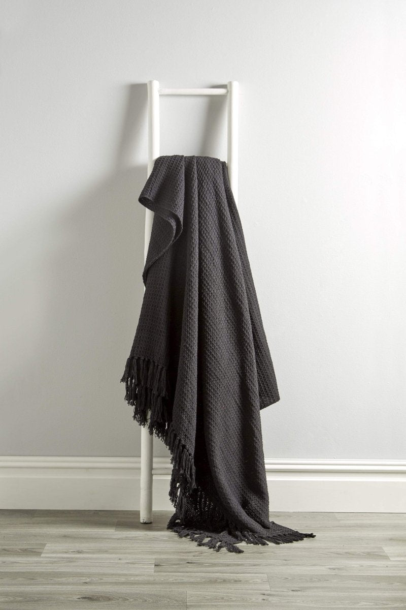 OLIVIA ROCCO Lisbon Pure Indian Cotton Handwoven Honeycomb Throw Blanket Lightweight - Joe’s Haven