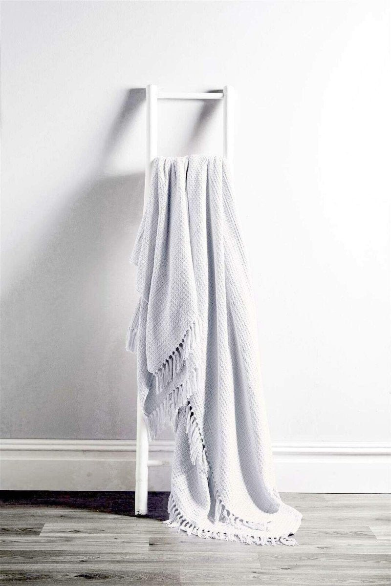 OLIVIA ROCCO Lisbon Pure Indian Cotton Handwoven Honeycomb Throw Blanket Lightweight - Joe’s Haven