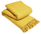 OLIVIA ROCCO Lisbon Pure Indian Cotton Handwoven Honeycomb Throw Blanket Lightweight - Joe’s Haven