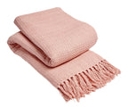 OLIVIA ROCCO Lisbon Pure Indian Cotton Handwoven Honeycomb Throw Blanket Lightweight - Joe’s Haven