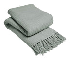 OLIVIA ROCCO Lisbon Pure Indian Cotton Handwoven Honeycomb Throw Blanket Lightweight - Joe’s Haven