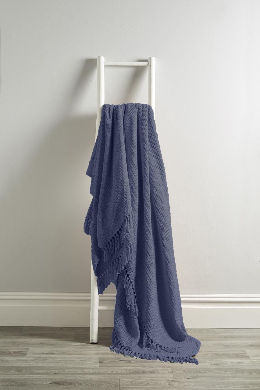 OLIVIA ROCCO Lisbon Pure Indian Cotton Handwoven Honeycomb Throw Blanket Lightweight - Joe’s Haven