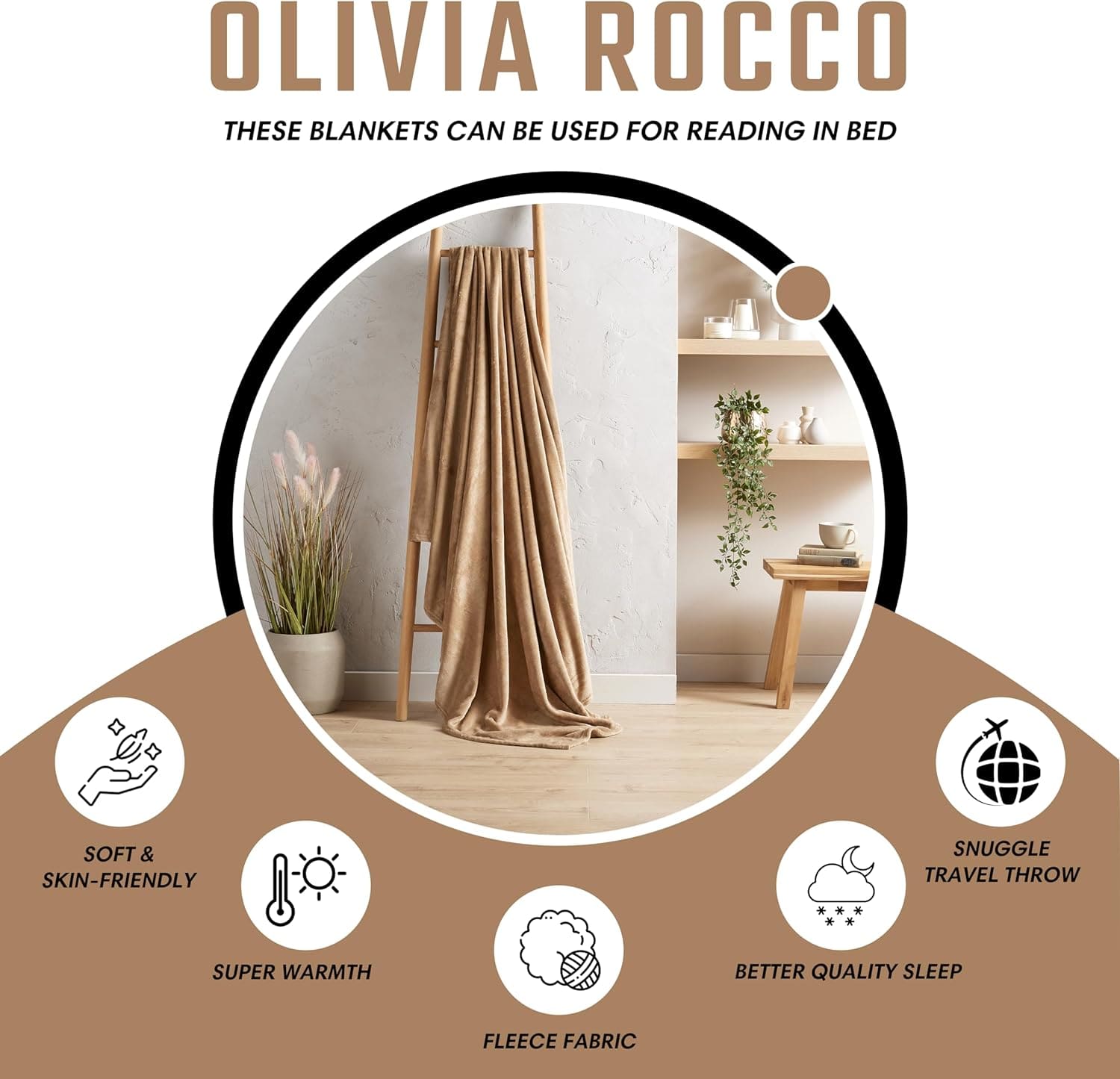 OLIVIA ROCCO Flannel Ultra Soft Fleece Throw Blanket Lightweight All Season For Bed Sofa - Joe’s Haven