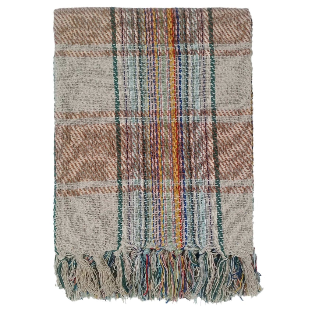 OLIVIA ROCCO Eco Friendly Recycled Cotton Picnic Blanket 130 x 150 cm Check Stripe Design - Joe’s Haven