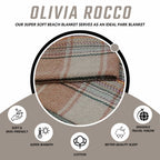 OLIVIA ROCCO Eco Friendly Recycled Cotton Picnic Blanket 130 x 150 cm Check Stripe Design - Joe’s Haven