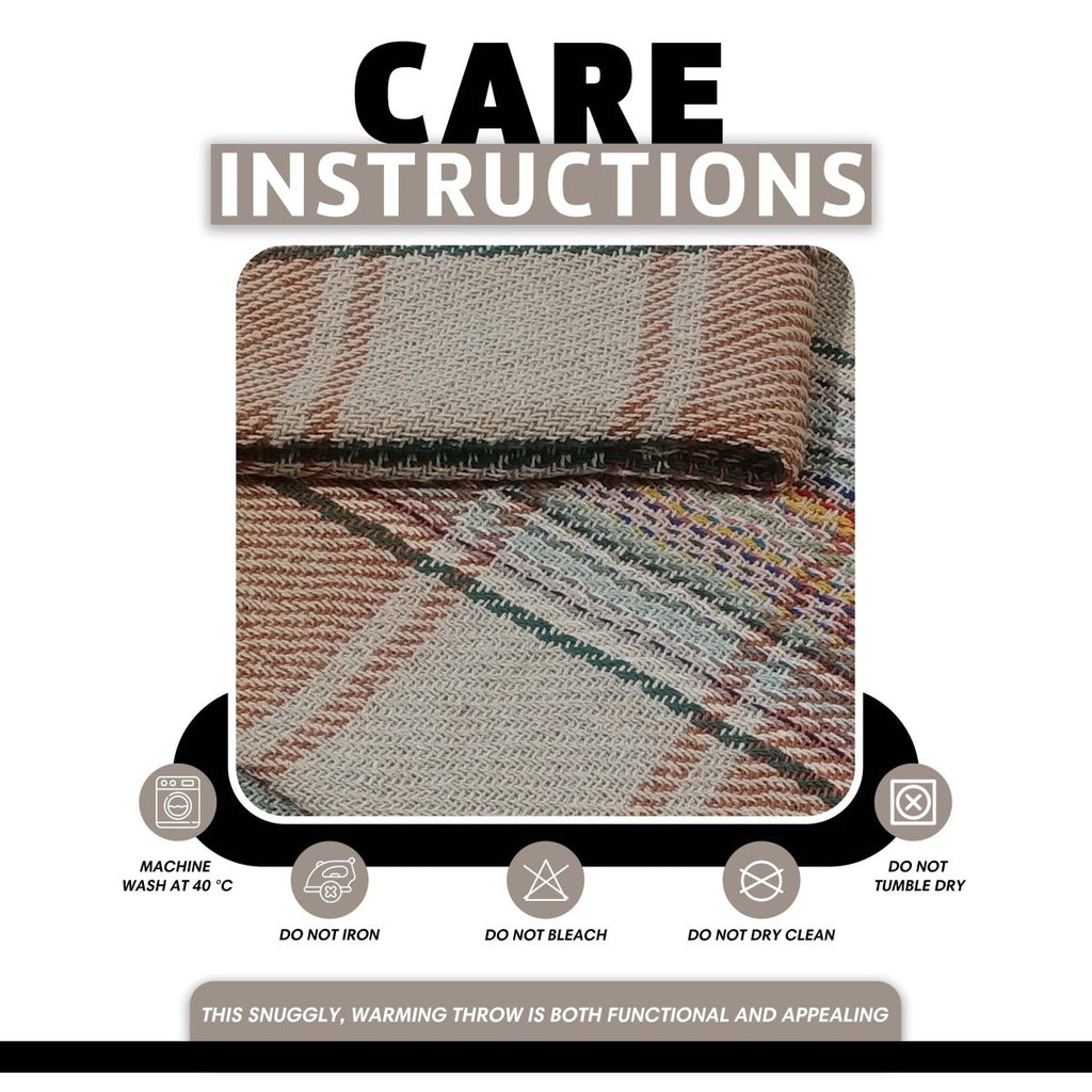 OLIVIA ROCCO Eco Friendly Recycled Cotton Picnic Blanket 130 x 150 cm Check Stripe Design - Joe’s Haven