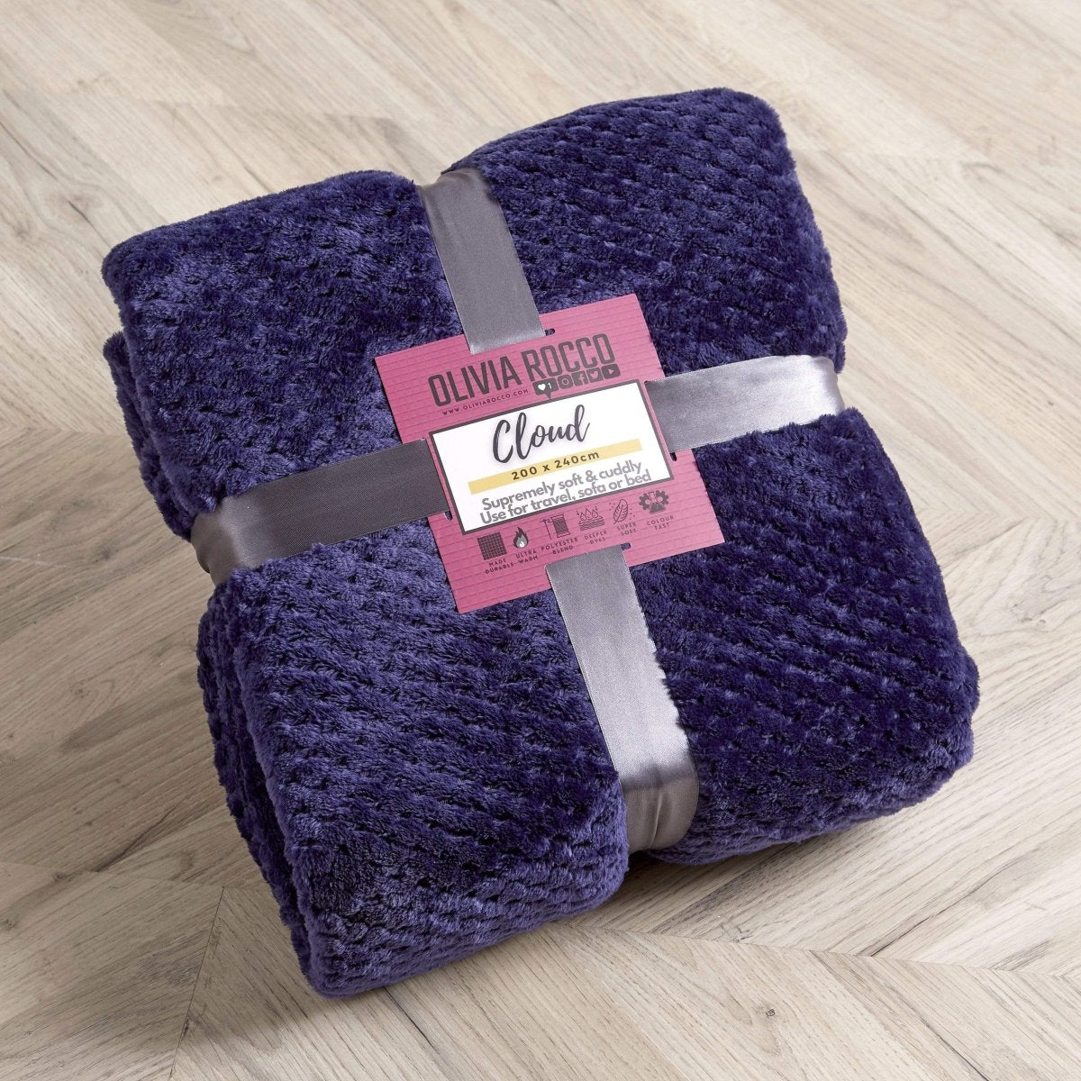 OLIVIA ROCCO Cloud Honeycomb Throw Oversized Chunky Soft Fleece Blanket Faux Fur - Joe’s Haven