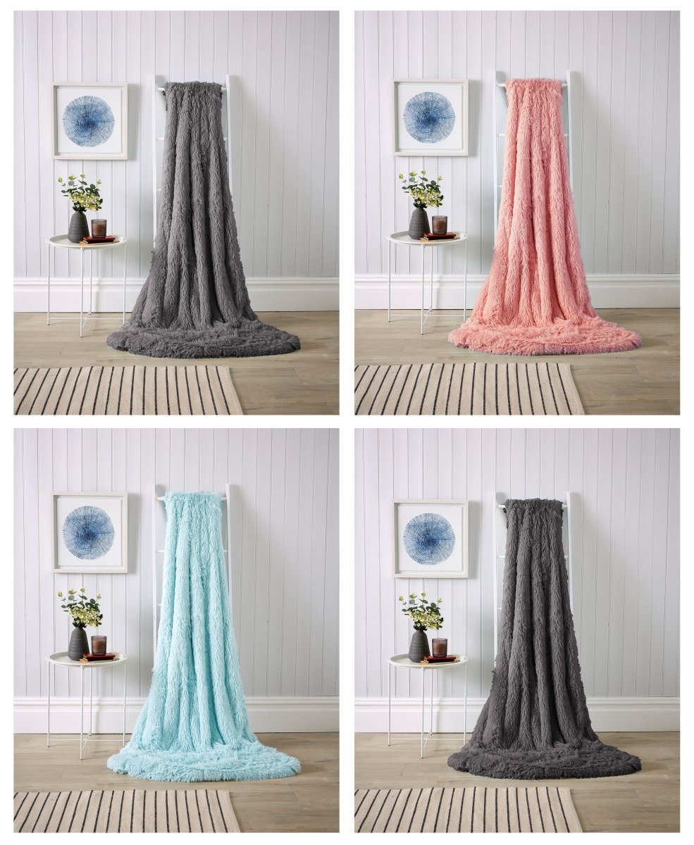 OLIVIA ROCCO Oversized Chunky Soft Fleece Blanket Fluffy Faux Fur Throw For Sofa And Bed - Joe’s Haven