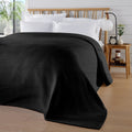 OLIVIA ROCCO Florian Checked Throw Blanket 100% Cotton Black Bedspread For Sofas - Joe’s Haven