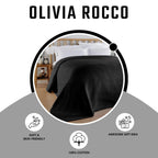 OLIVIA ROCCO Florian Checked Throw Blanket 100% Cotton Black Bedspread For Sofas - Joe’s Haven