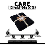 OLIVIA ROCCO Florian Checked Throw Blanket 100% Cotton Black Bedspread For Sofas - Joe’s Haven