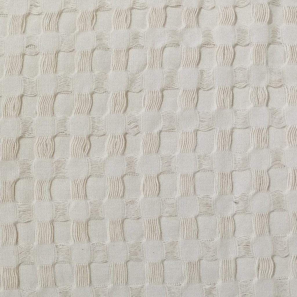 OLIVIA ROCCO Florian Checked Throw Blanket Natural Cotton Bedspread For Sofas Armchairs - Joe’s Haven