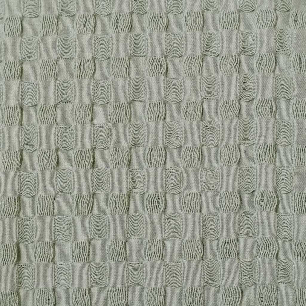 OLIVIA ROCCO Florian Checked Throw Blanket Sage Green 100% Cotton Bedspread For Sofas - Joe’s Haven