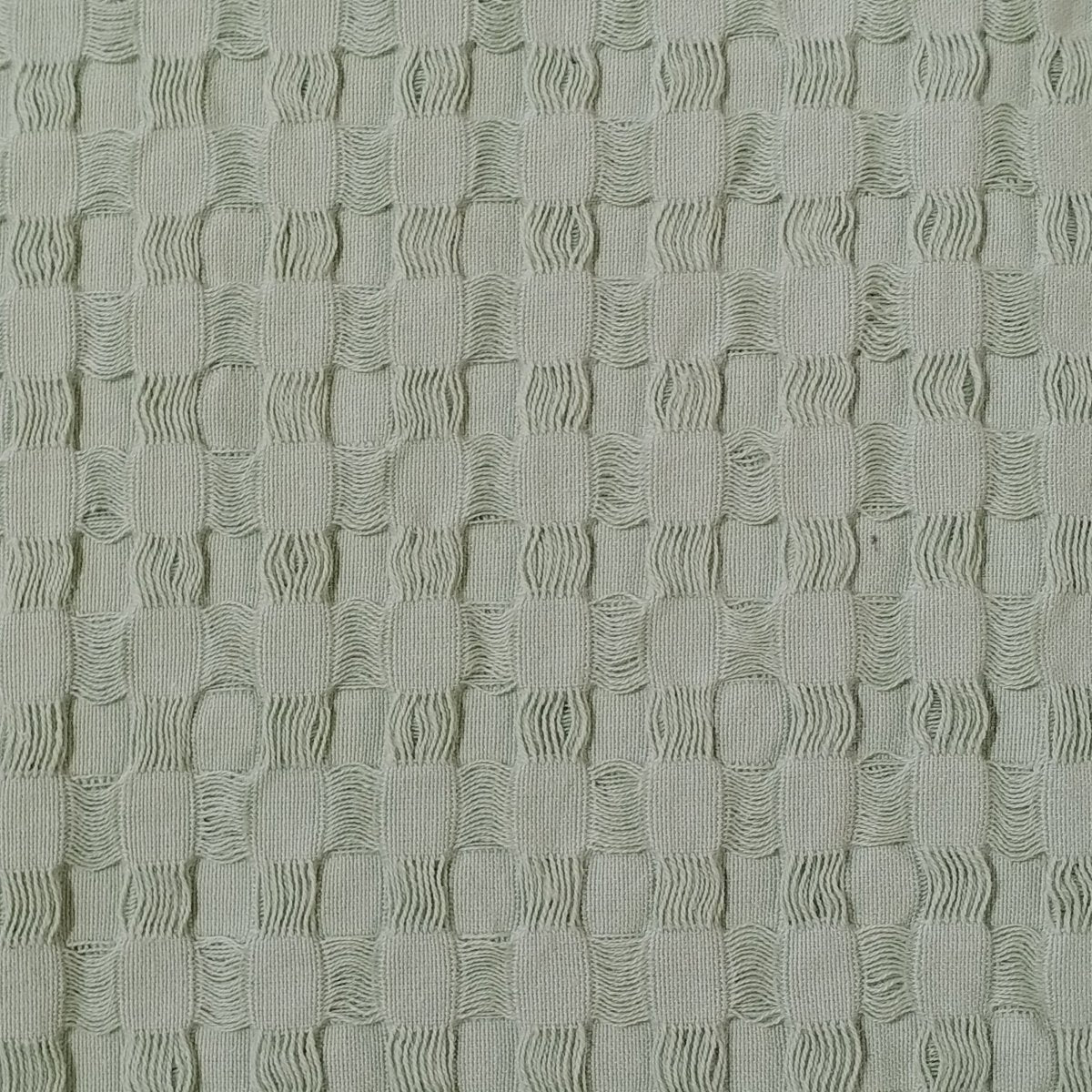 OLIVIA ROCCO Florian Checked Throw Blanket Sage Green 100% Cotton Bedspread For Sofas - Joe’s Haven