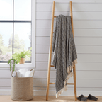 OLIVIA ROCCO Casablanca Check Design Recycled Cotton Throw Blanket With Tassels for Sofas and Beds - Joe’s Haven