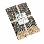 OLIVIA ROCCO Casablanca Check Design Recycled Cotton Throw Blanket With Tassels for Sofas and Beds - Joe’s Haven