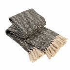 OLIVIA ROCCO Casablanca Check Design Recycled Cotton Throw Blanket With Tassels for Sofas and Beds - Joe’s Haven