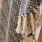 OLIVIA ROCCO Casablanca Check Design Recycled Cotton Throw Blanket With Tassels for Sofas and Beds - Joe’s Haven